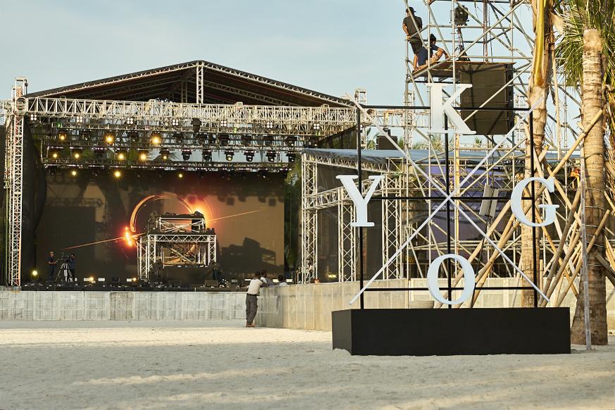 Sunset Beach outdoor concert stage production
